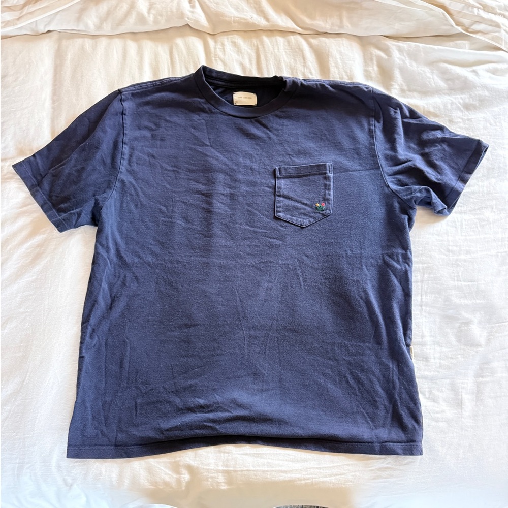Aime Leon Dore crest Navy pocket Short Sleeve Tee